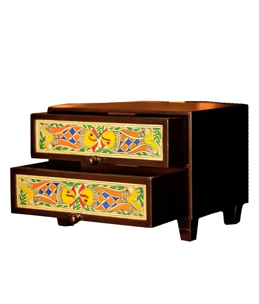 Unravel India Madhubani Painted Wooden 2 Drawer Chest Buy Unravel