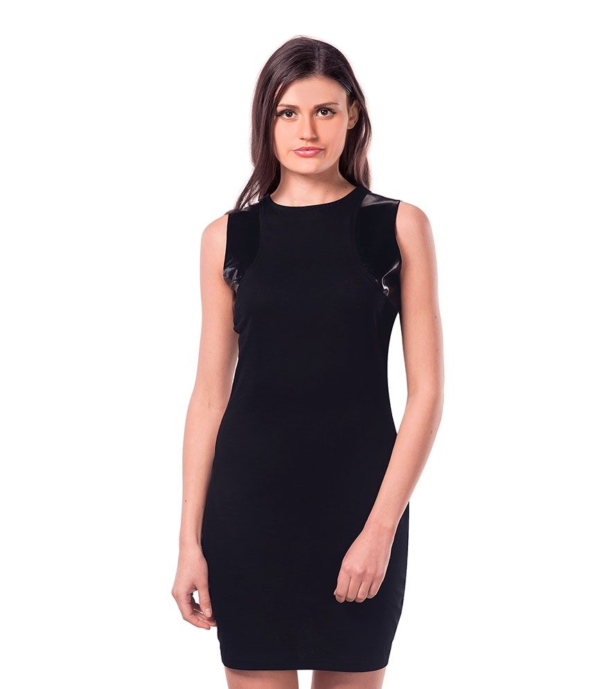 black cotton bodycon dress