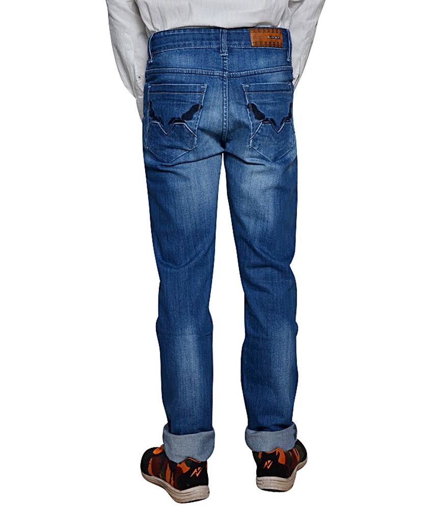 Pointer Blue Cotton Blend Slim Jeans Buy Pointer Blue Cotton Blend Slim Jeans Online at Best