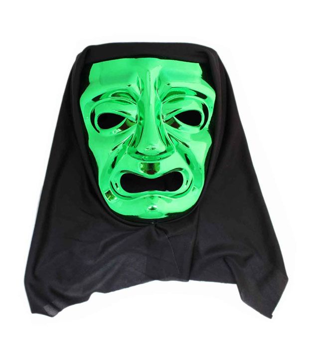 Tootpado 300 Immortal Mask with Hood - Green - Frightening Cosplay Face ...