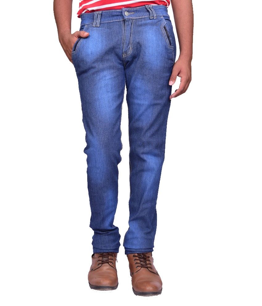     			British Terminal Blue Cotton Skinny Jeans