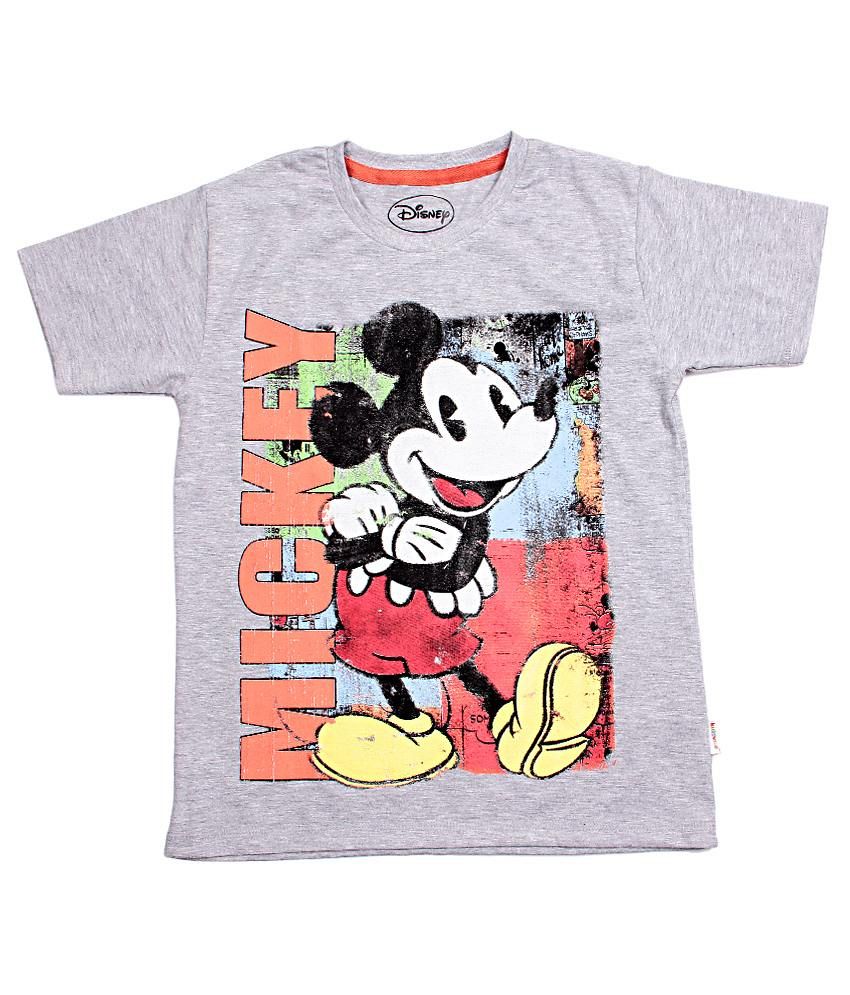 Disney Mickey Gray CottonT-Shirt - Buy Disney Mickey Gray CottonT-Shirt