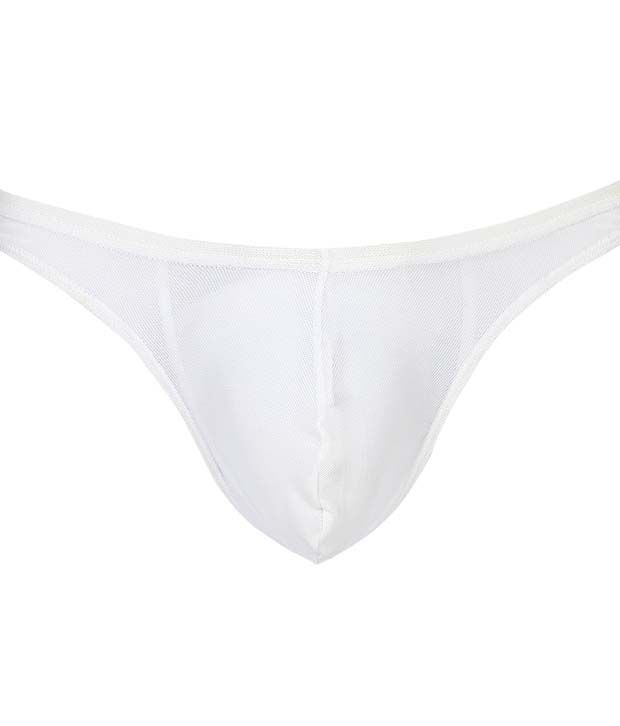     			La Intimo - White Polyester Men's Thongs ( Pack of 1 )