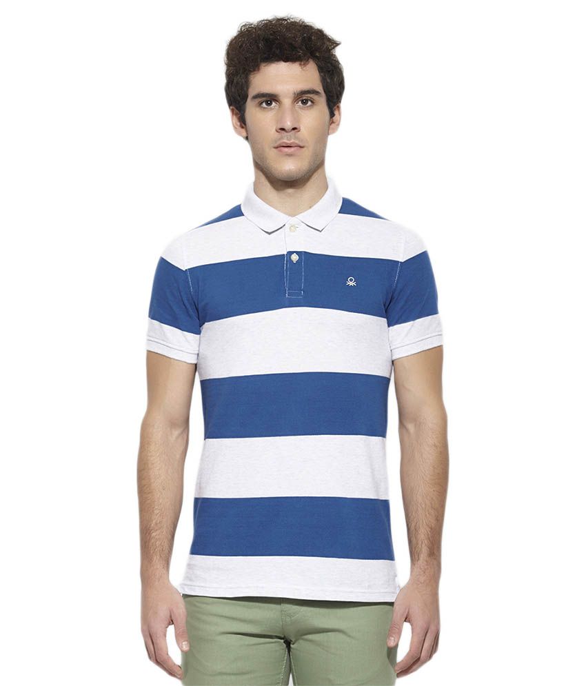 United Colors of Benetton White Polo Neck T Shirt - Buy United Colors ...