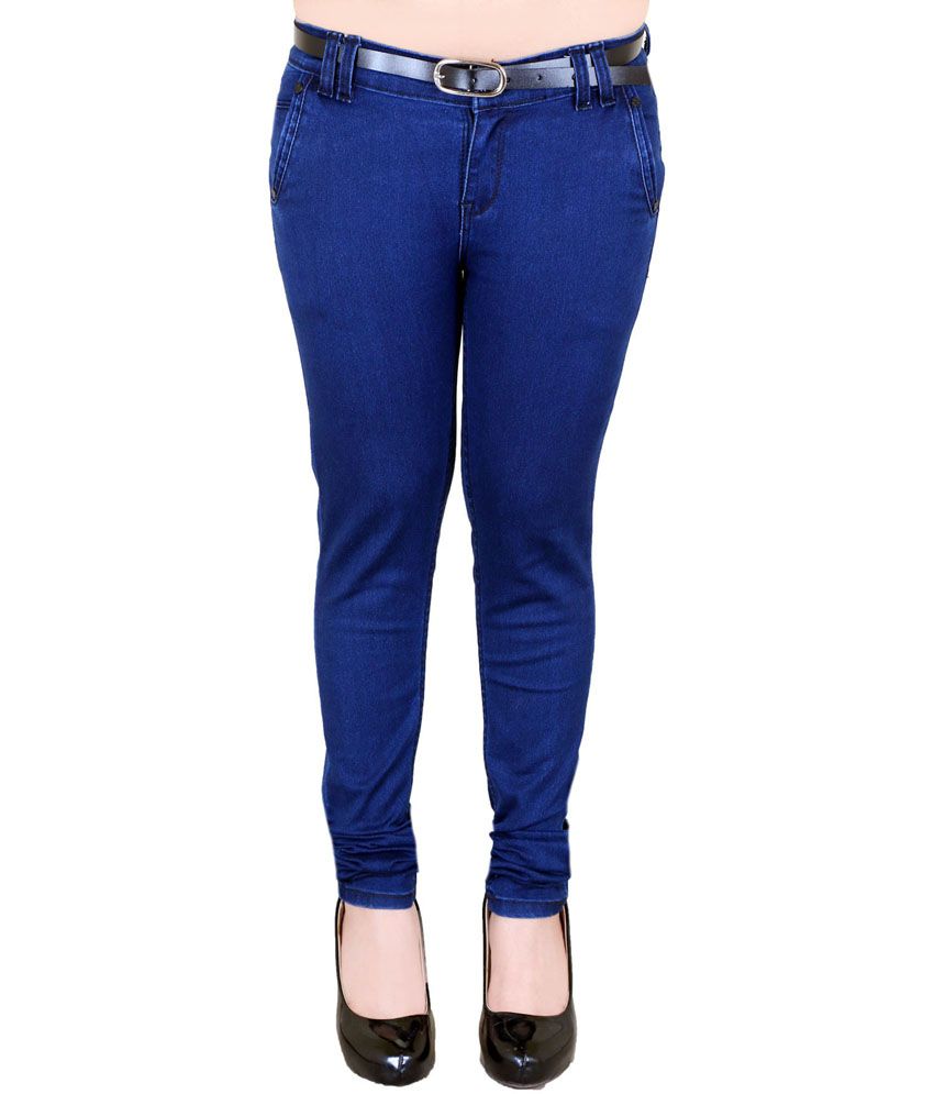 16% OFF on Smart Girl Blue Denim Lycra Slim Fit Partywear Jeans For ...
