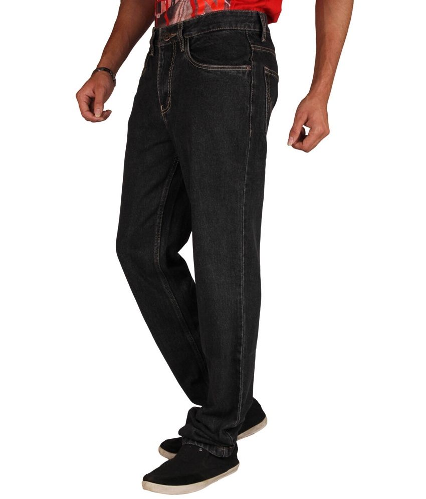 U.S. Rugby Black Rinsed Not Stretchable Denim Regular Fit Men's Jeans