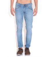 Flying Machine Blue Cotton Tapered Fit Jeans
