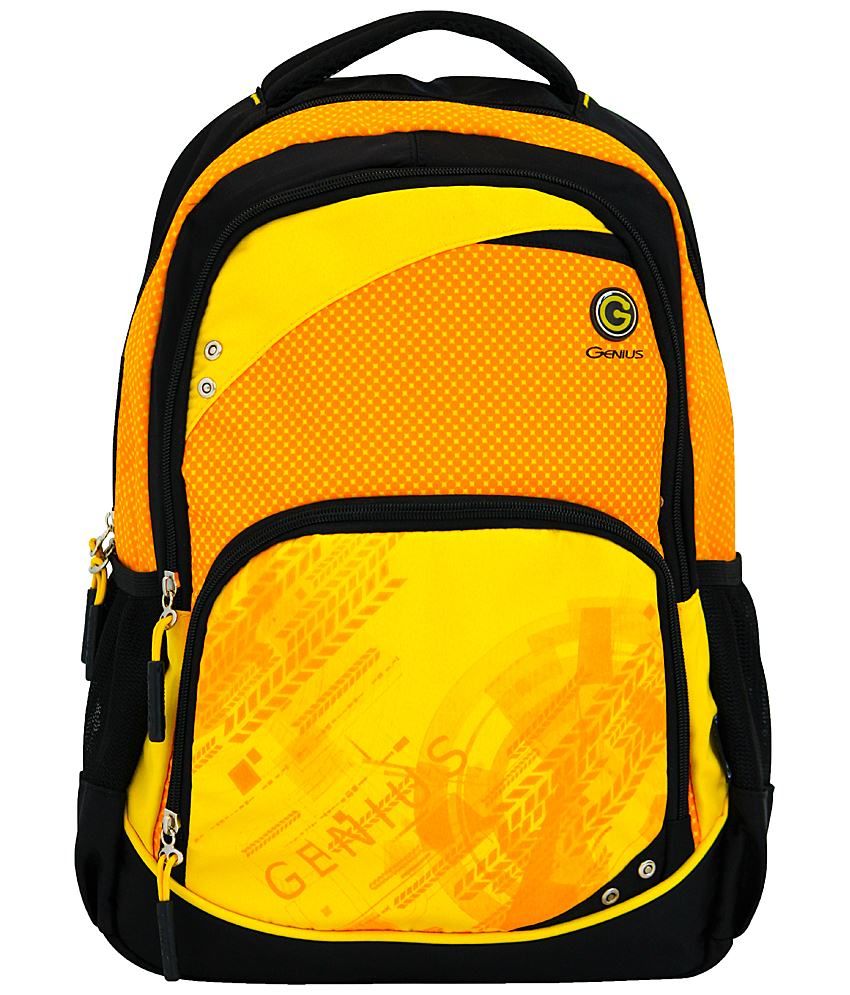 yellow and black backpack