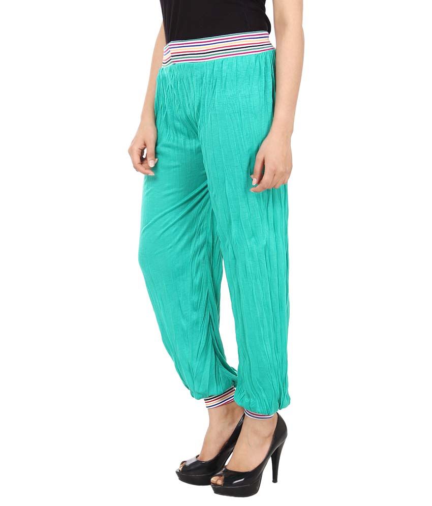 green harem pants