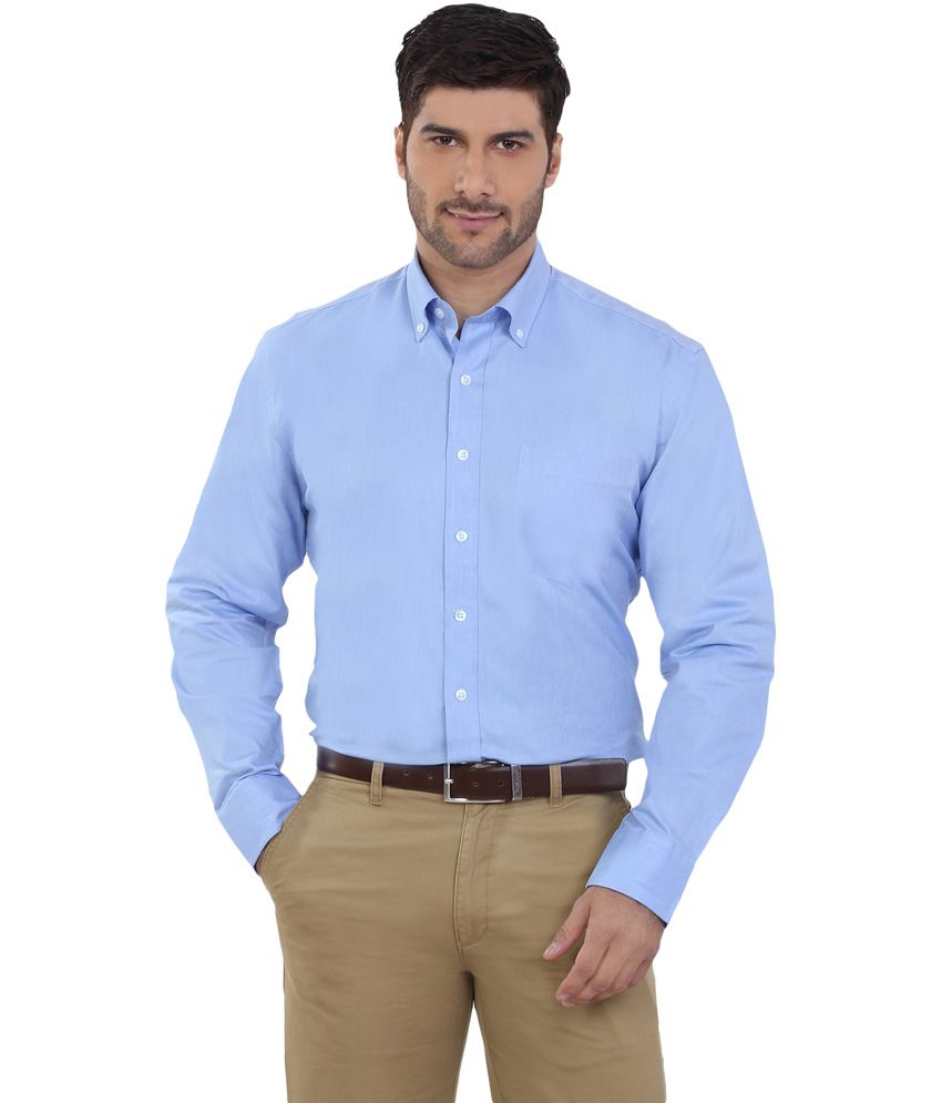 The Stiff Collar Blue Cotton Regular Formal Shirt For Men - Buy The ...