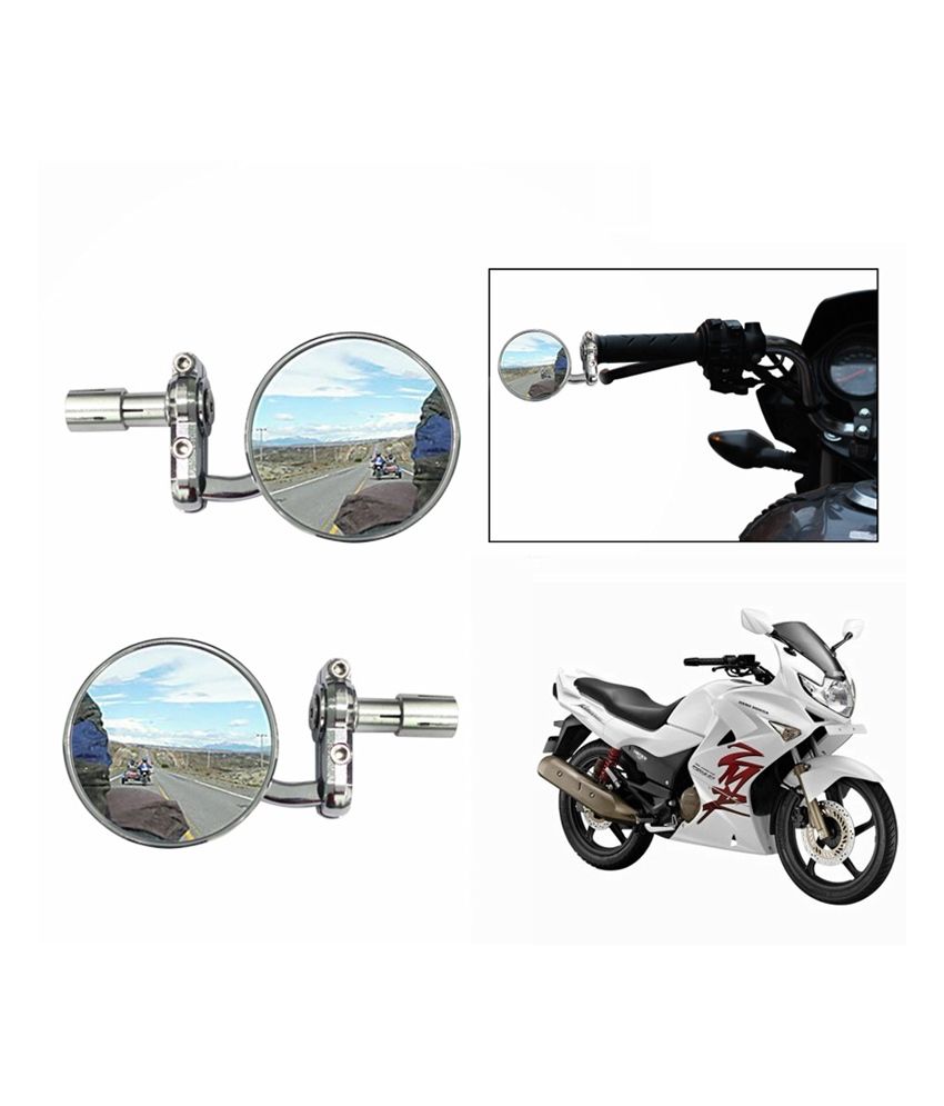 Speedwav Bike Handle Grip Rear View Mirror Chrome For Hero Karizma Zmr