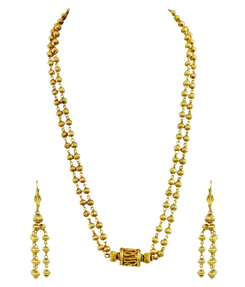 Orniza Long Mala Set with Contemporary Golden Beads: Buy Orniza Long ...