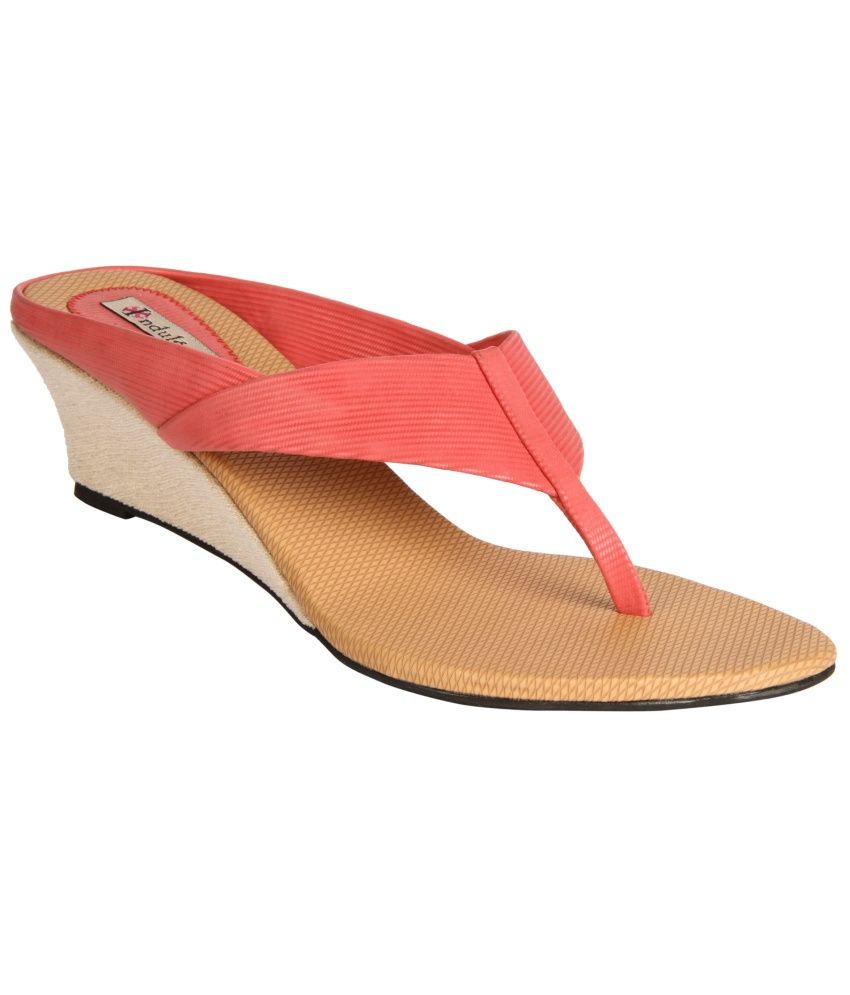 Indulgence Pink Low Heel Wedges Price in India- Buy Indulgence Pink Low Heel Wedges Online at 