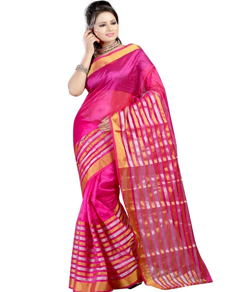 Laxmi Sarees Pink Meghalaya Silk Sarees - Buy Laxmi Sarees Pink ...