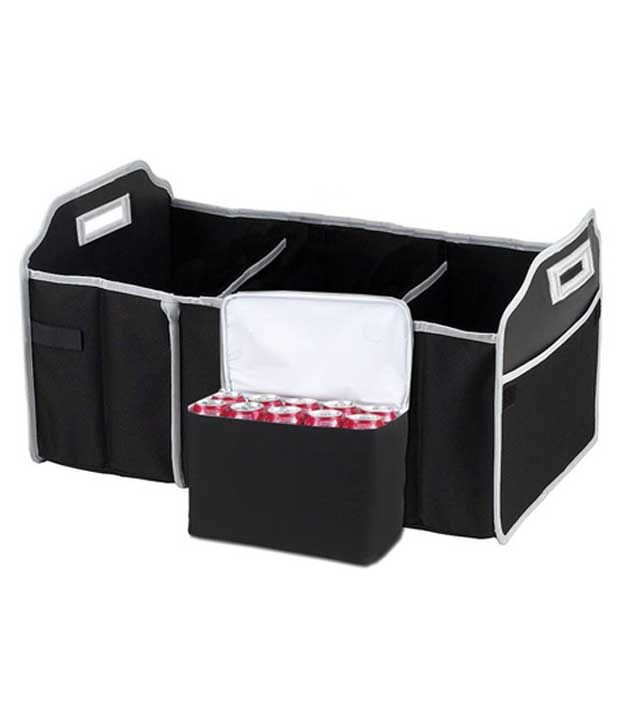 Car Trunk Cargo Picnic Trip Organizer Storage Folding Box Water bottle Holder Grocery Bag : Buy ...