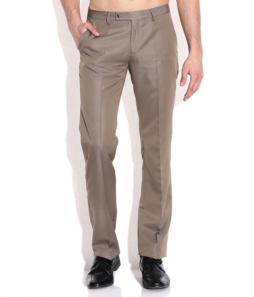 Arrow New York Khaki Slim Fit Formal Trouser - Buy Arrow New York Khaki Slim Fit Formal Trouser 