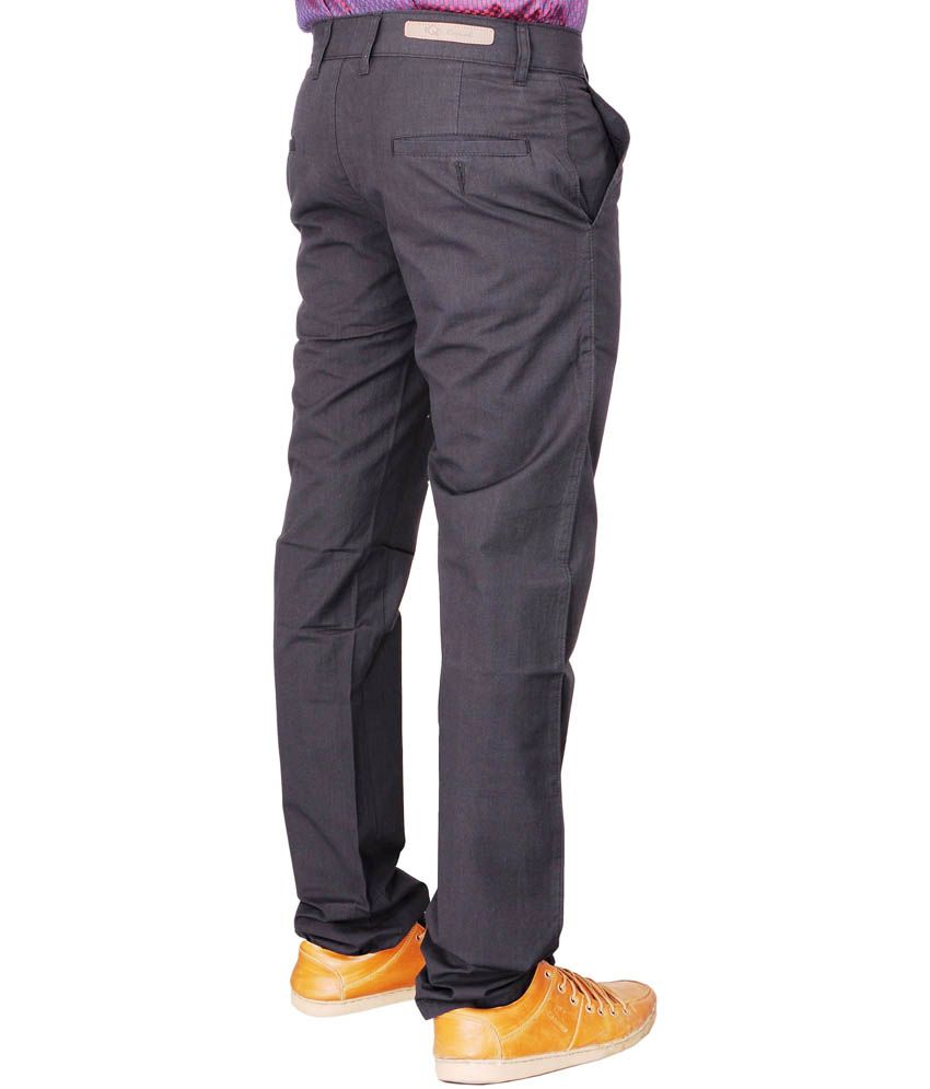 Tqs Black Cotton Casuals Trouser - Buy 