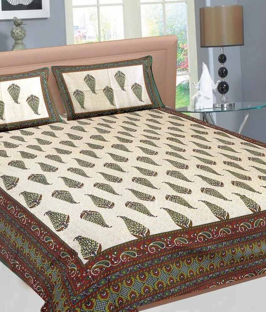 Jaipur Printex Cotton Double Bedsheet With 2 Pillow Covers - Buy Jaipur