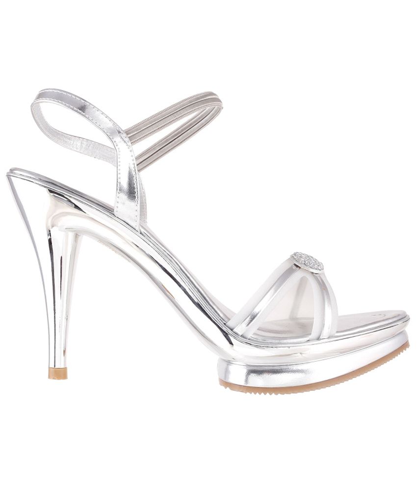 classy silver heels