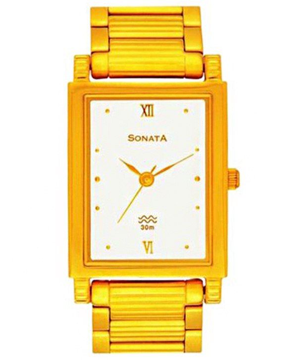 sonata white watch