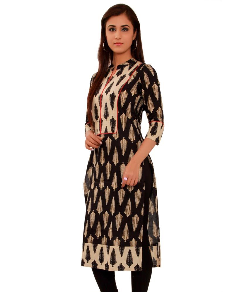 GMI Black Cotton Kurti For Women - Buy GMI Black Cotton Kurti For Women ...