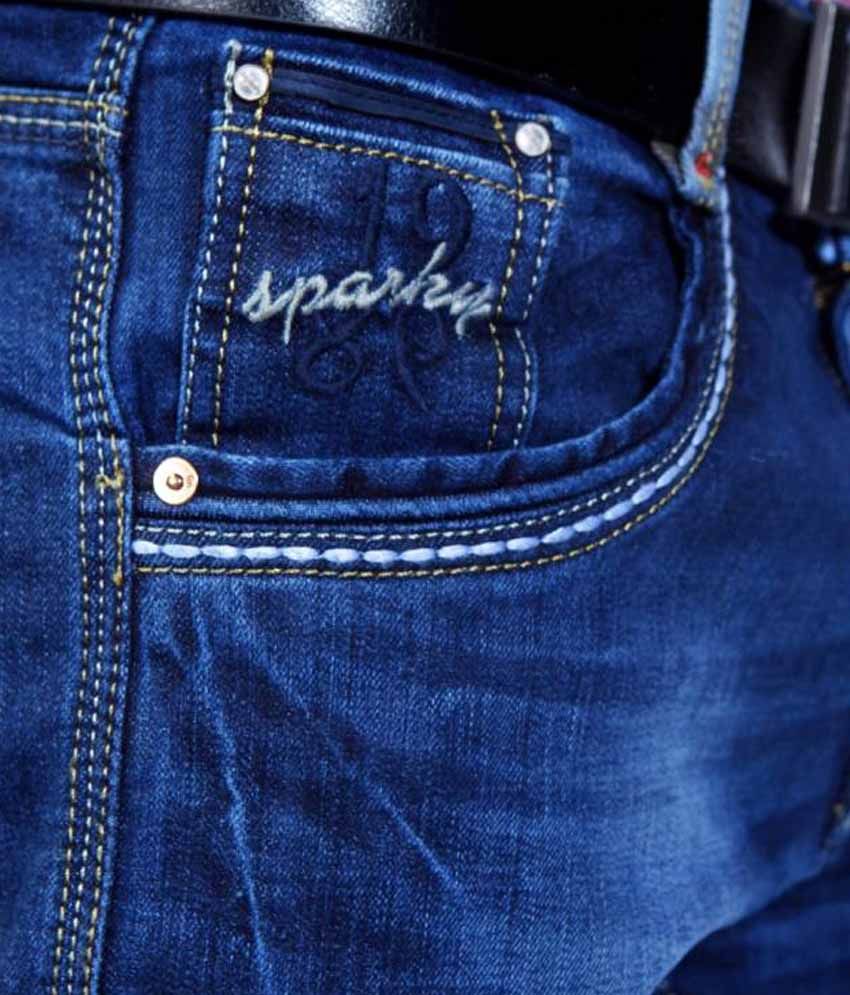 Sparky Blue Cotton Jeans Buy Sparky Blue Cotton Jeans Online at Best