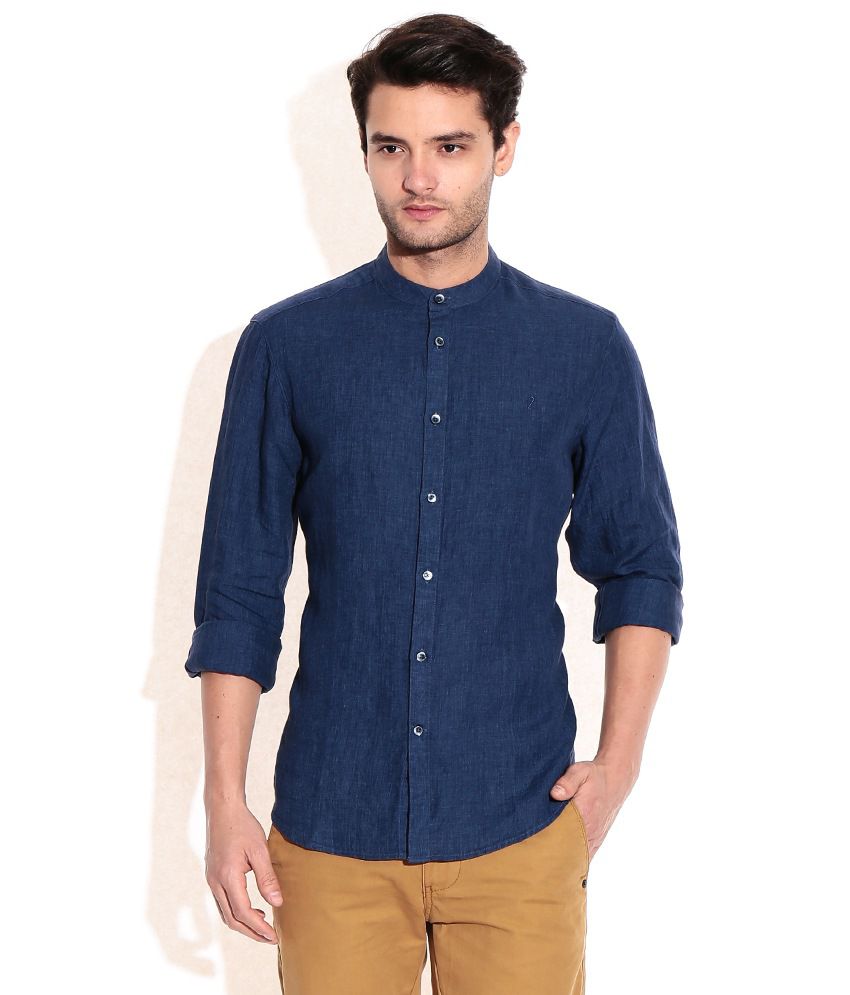 Indian Terrain Blue Slim Fit Casual Shirt - Buy Indian Terrain Blue ...