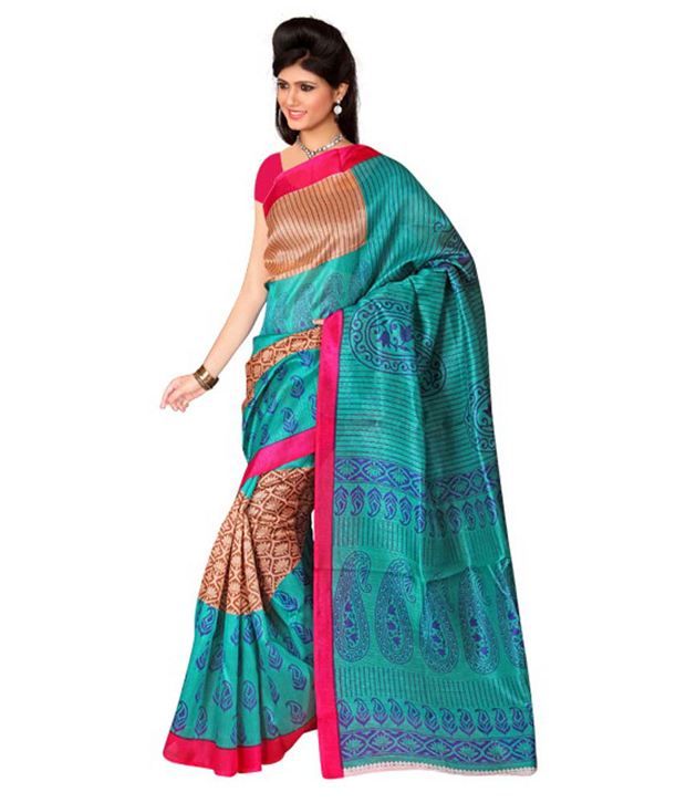 Milan Sarees Silk Printed Saree - Buy Milan Sarees Silk Printed Saree ...