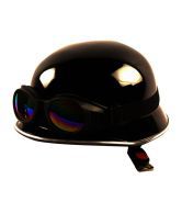 Autofurnish (GR-301) Legend Bike Motorcycle Royal German Style Helmet With Goggles - Black