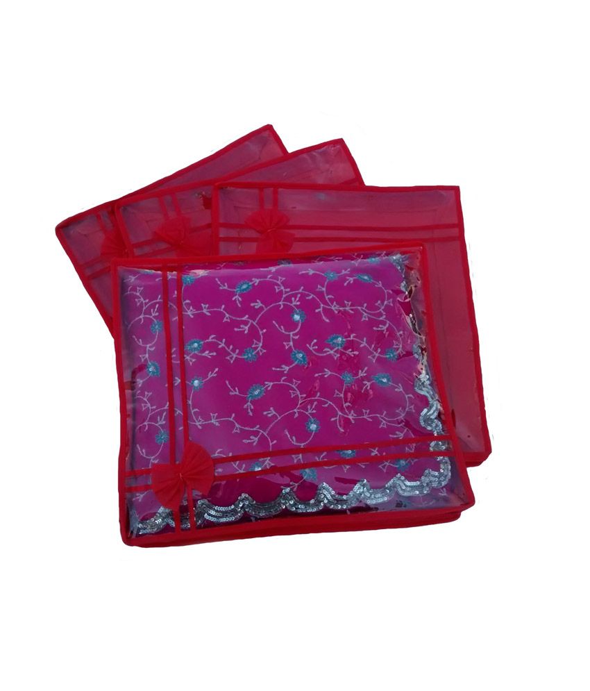Indi Bargain Red Saree Covers -