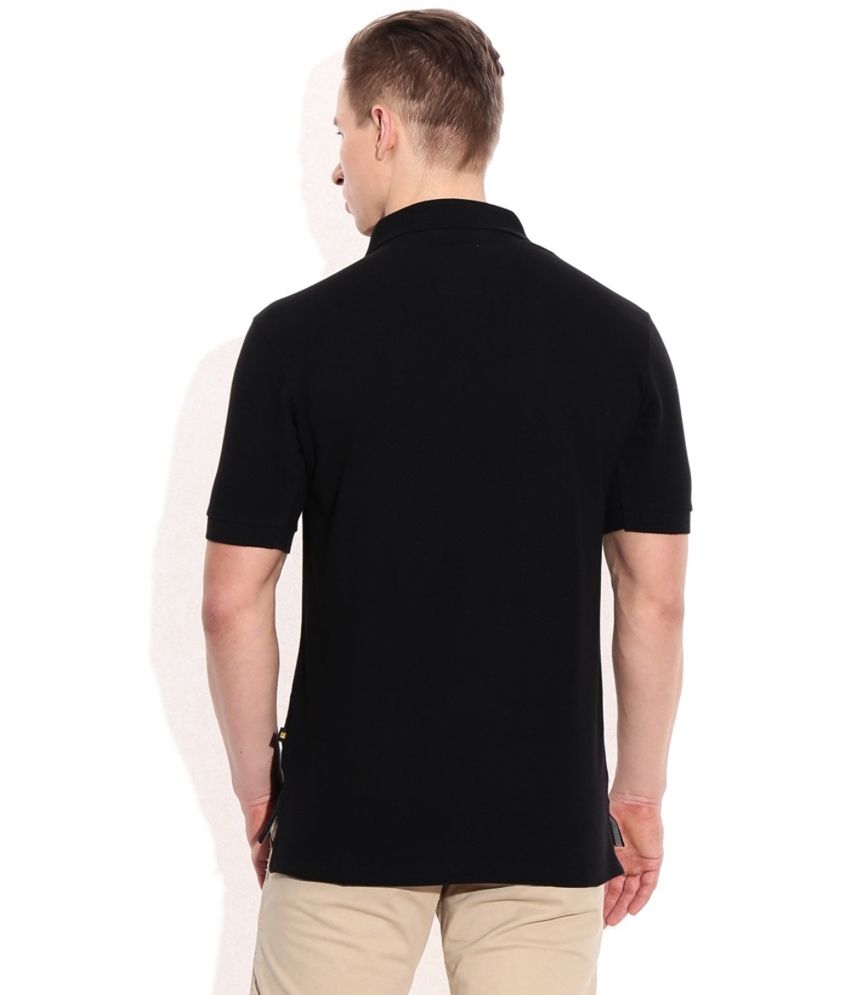 Kkr Yarns And Fabrics Black Cotton Blend V-Neck Half Sleeves T-Shirt - Buy Kkr Yarns And Fabrics 
