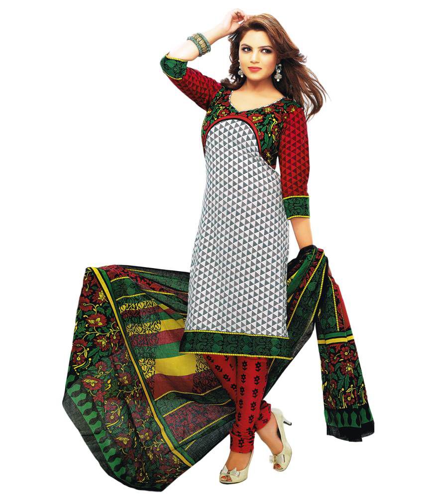 Salwar Studio Multi Color Cotton Unstitched Dress Material