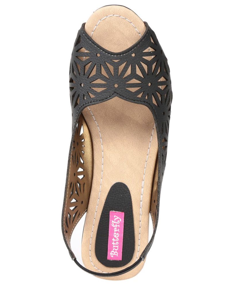 Butterfly Classy Black Heeled Sandals Price in India- Buy Butterfly Classy Black Heeled Sandals 