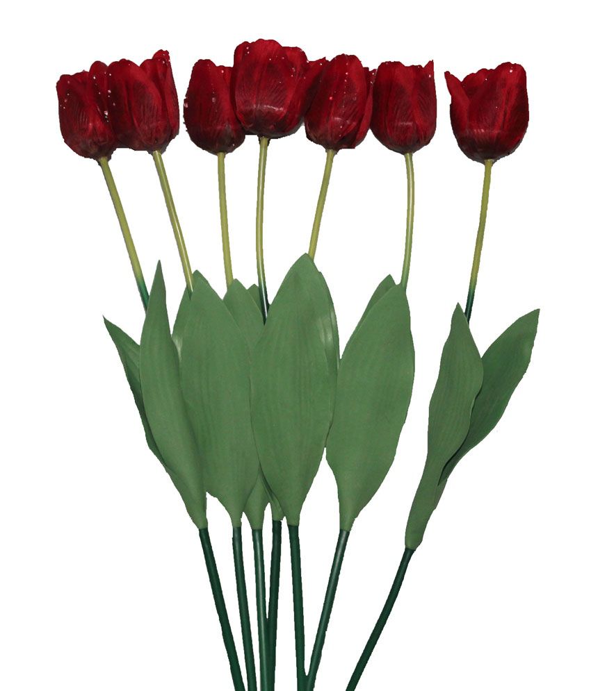 pollination Tulips Artificial Flowers Bunch Red: Buy pollination Tulips Artificial Flowers Bunch 