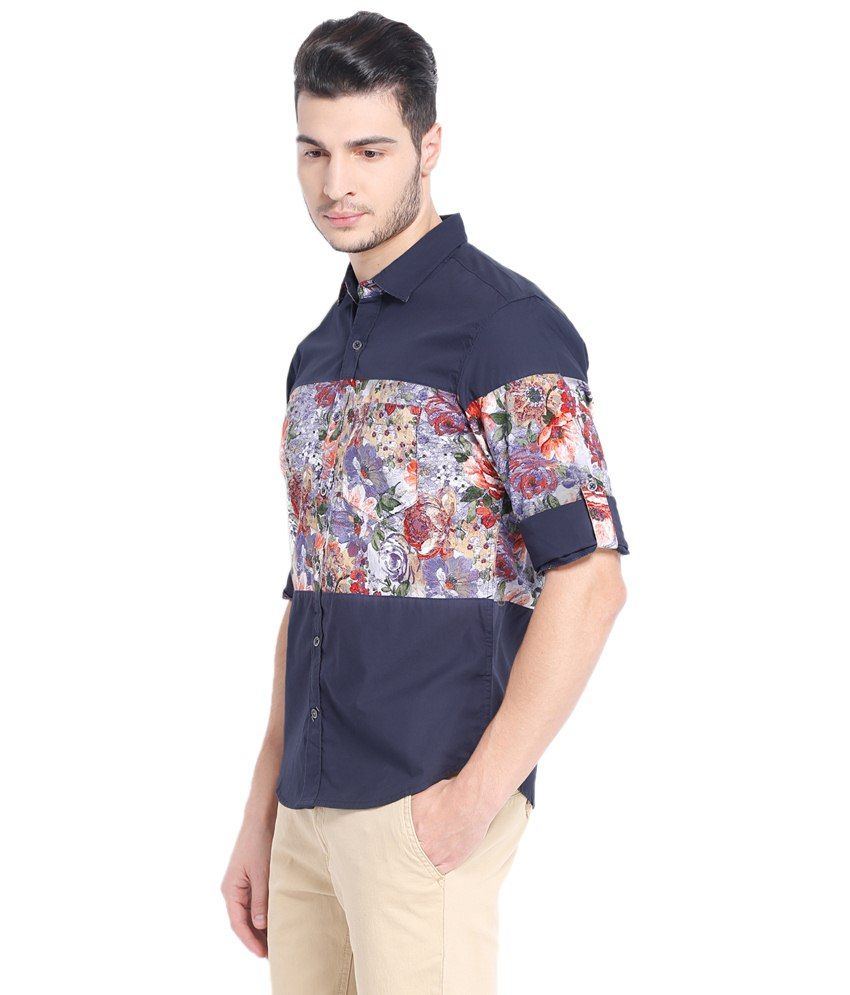 old navy blue floral shirt