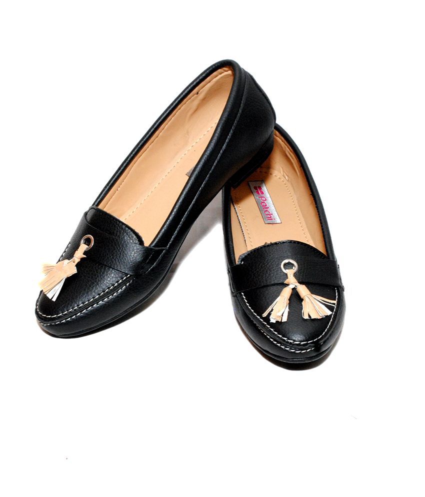 Patchi Black Synthetic Leather Daily Wear Casual Shoes for