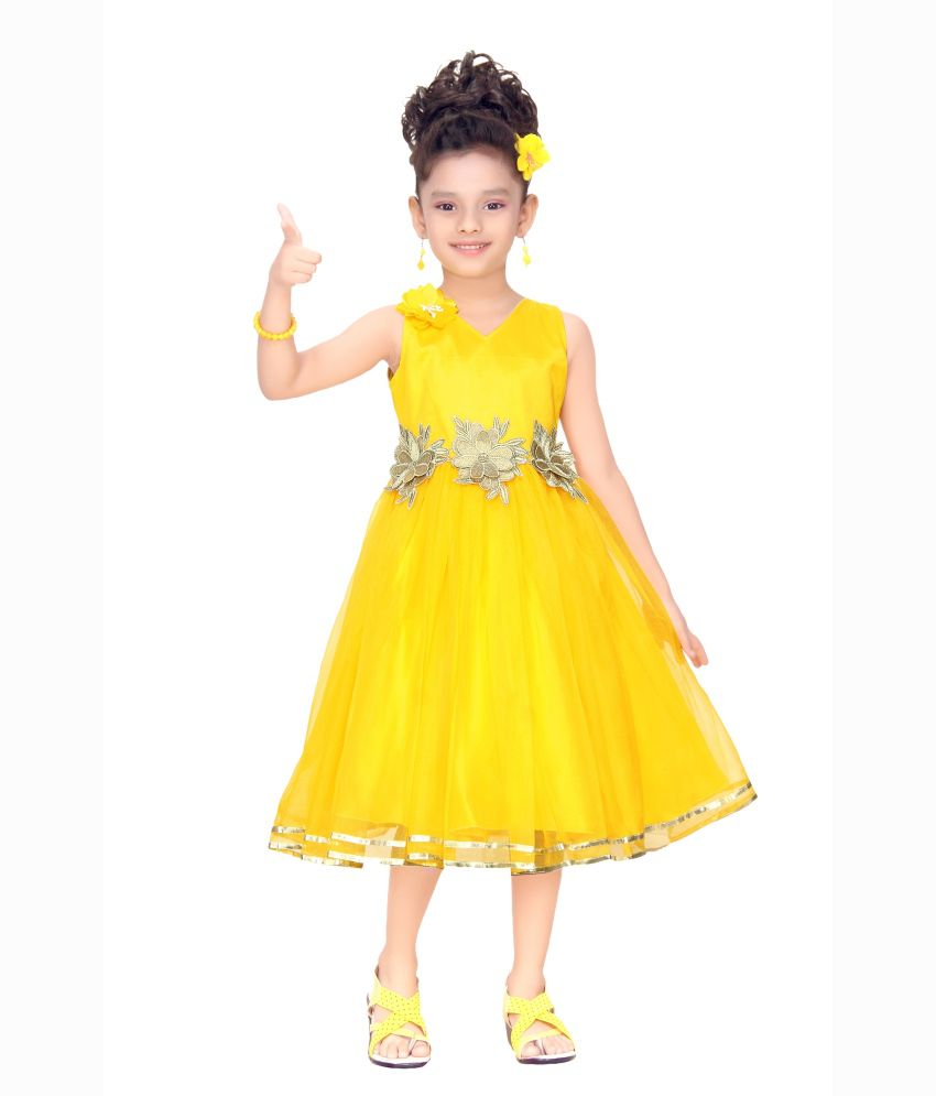 Trendy Girls Party Wear Yellow Frock - Buy Trendy Girls Party Wear ...