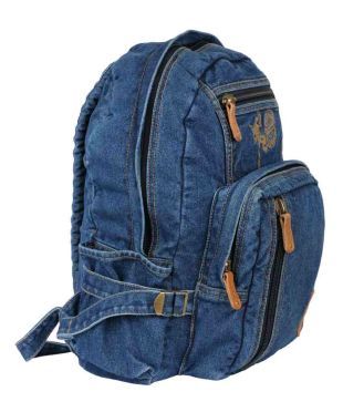 vintage denim backpack