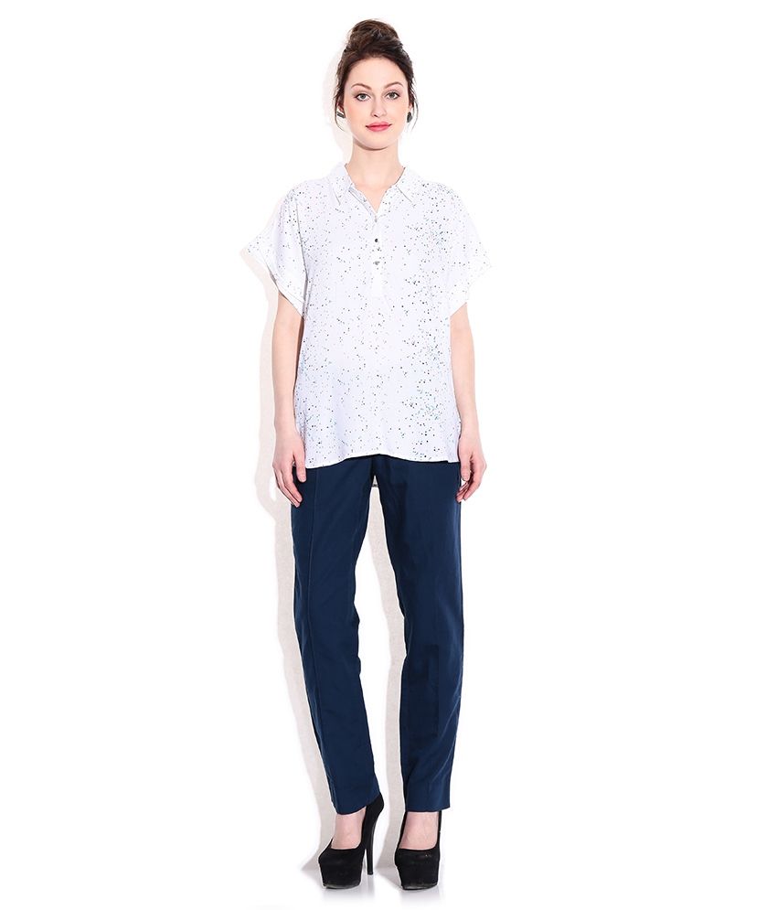 womens navy cotton trousers