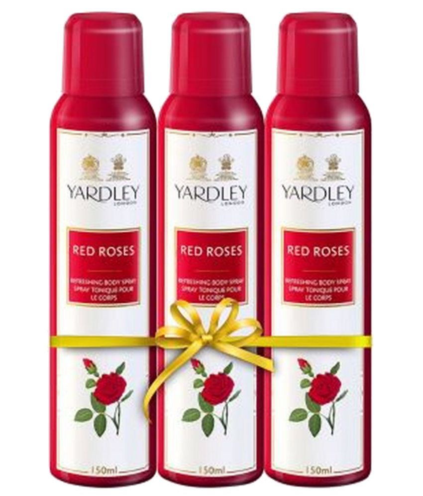 Yardley Red Roses Deodorant Spray Women, 150 ml (Set Of 3) Buy Yardley