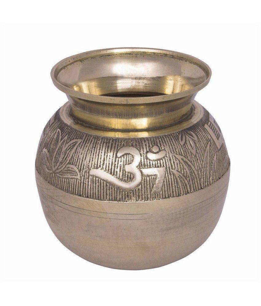 Craft Art India Brown Indian Brass Lota Drink Ware Pooja Utensils
