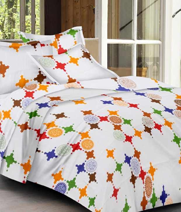 Modi Bed Linen Fabrics Llp Multicolour Cotton Double Bed Sheet Buy