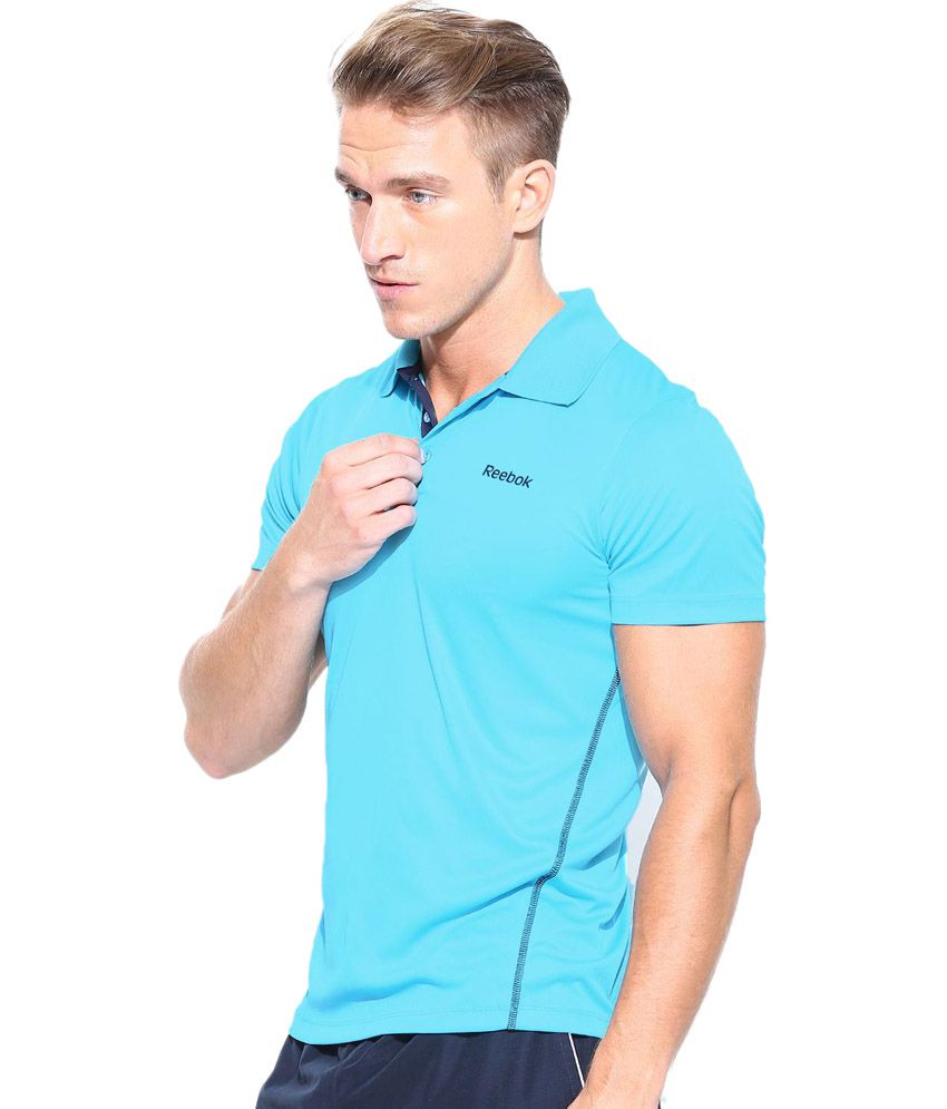 Reebok Blue Polyester Polo T-Shirt - Buy Reebok Blue Polyester Polo T ...
