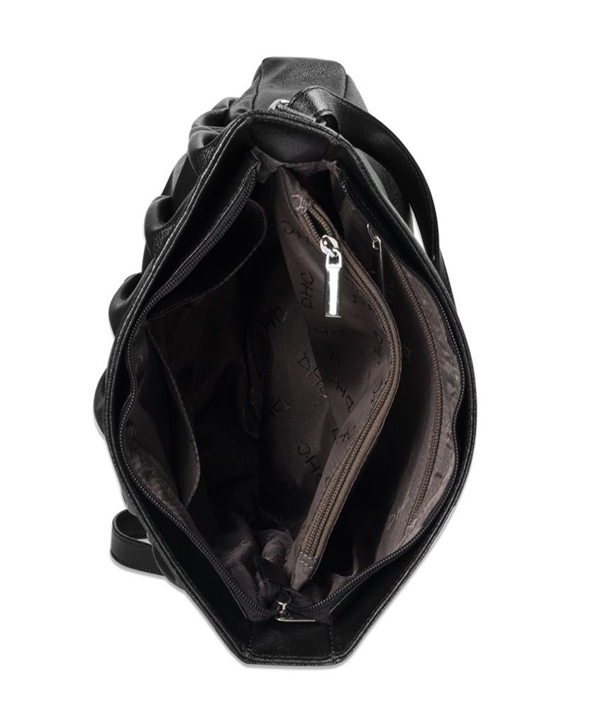 DHC Black Frilled Sling Bag - Buy DHC Black Frilled Sling Bag Online at ...
