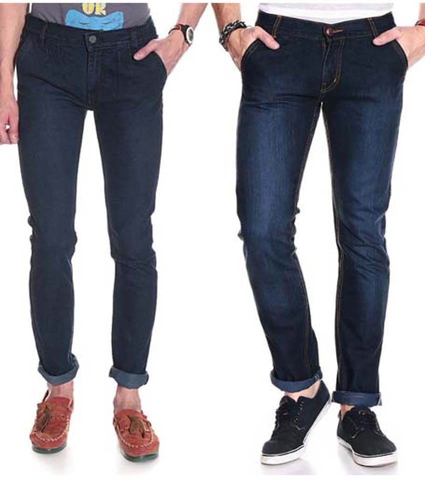 D'coral Blue Skinny Jeans Set Of 2 - Buy D'coral Blue Skinny Jeans Set ...