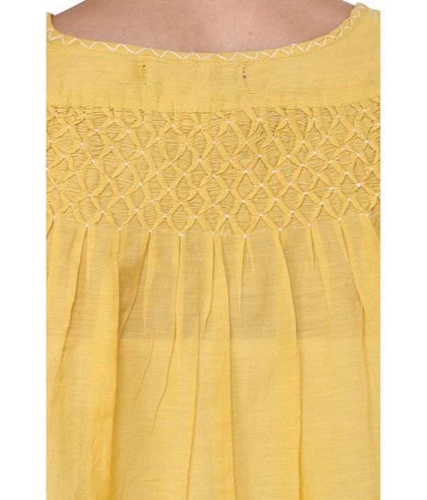 yellow linen tops