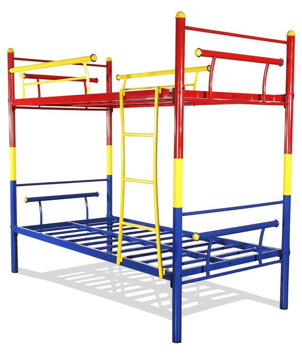 FurnitureKraft Bunk Bed in Multi Color Steel - Buy 