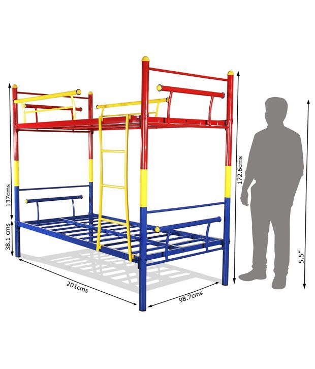 Furniturekraft Bunk Bed In Multi Color Steel Furniturekraft Bunk Bed In Multi Color Steel