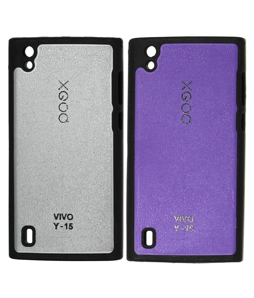 GadgetGuruz Back Cover For Vivo Y15Grey & Purple Combo Of 2 Mobile