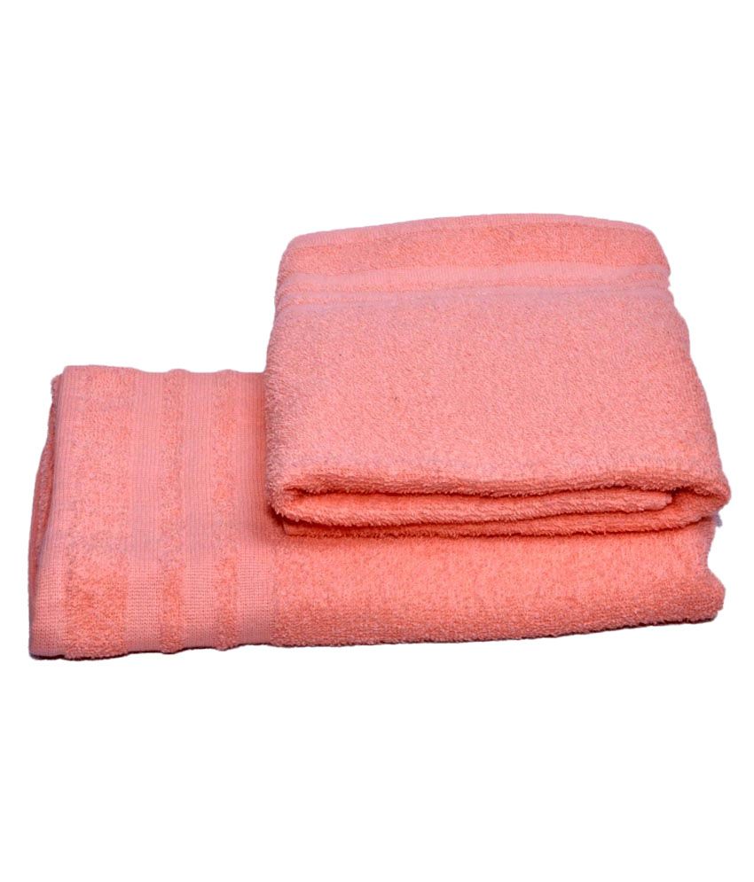 Handloom Dhamaka Combos Cotton Bath Towel Orange Buy Handloom